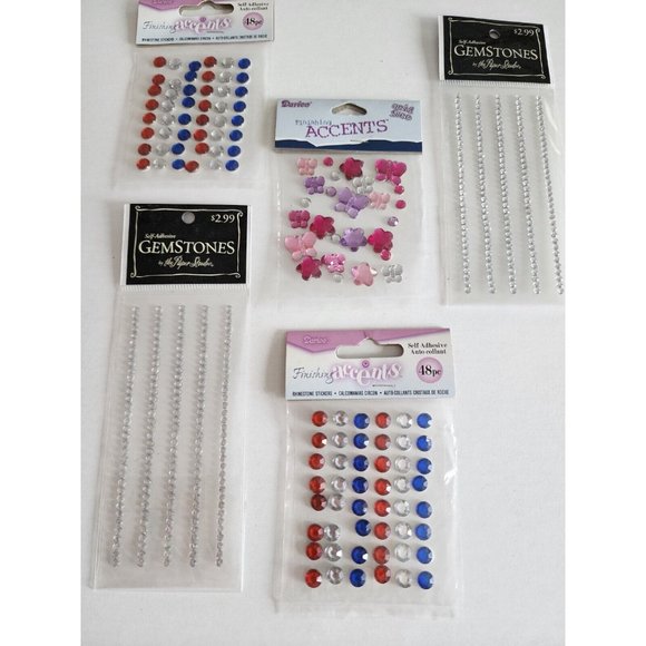 New LOT Gem Stickers Pink Red Blue +  Scrapbook Embellishments Card Retired #25 - Picture 5 of 8